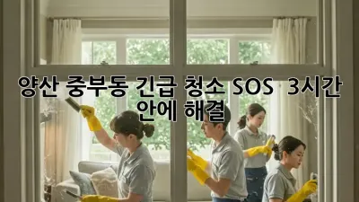 양산 중부동 긴급 청소 SOS 🚨 3시간 안에 해결!